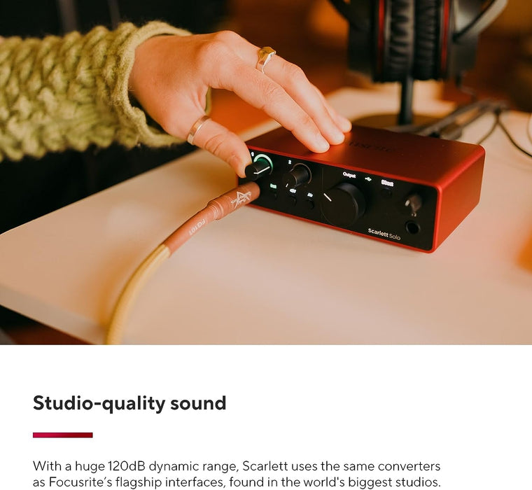 Interfaz de audio USB Focusrite Scarlett Solo 4ª Gen: Graba tu música