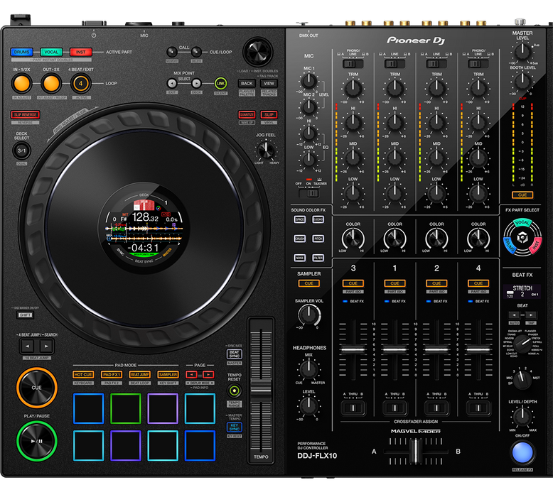 Pioneer DJ DDJ-FLX10 Controlador DJ profesional de 4 canales